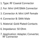 10Pcs SMA Male Plug To Mini UHF Female Jack Plug Straight RF Coaxial Adapter 50Ω