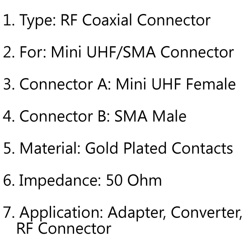 10Pcs SMA Male Plug To Mini UHF Female Jack Plug Straight RF Coaxial Adapter 50??
