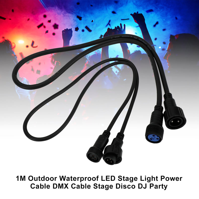 1M Outdoor Waterproof LED Stage Light Power Cable DMX Cable Stage Disco DJ Party