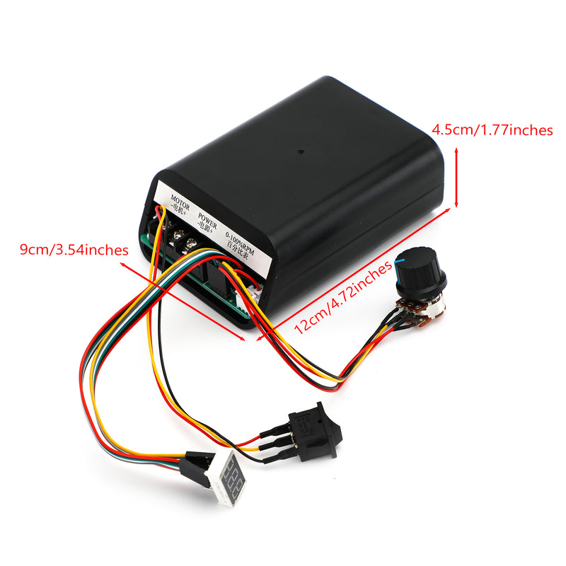 DC10-55V 40A PWM Motor Stepless Variable Controller CW CCW Reversible Switch