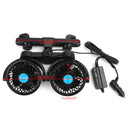 12V Electric Auto Cooling Fan Dual Head Stepless Speed Rear Seat Air Fan Car Fan Generic