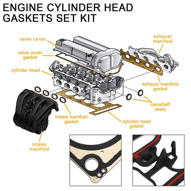 Engine Cylinder Head Gaskets Set Kit for Chevrolet Tahoe 4.8L 5.3L 2002-2011 Generic