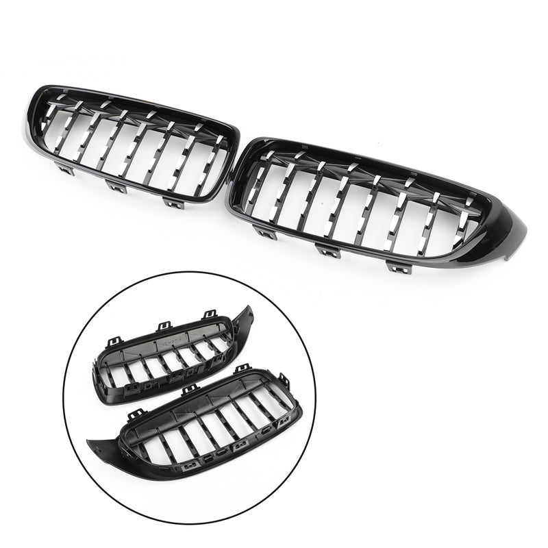 Diamond Front Upper Grille For BMW 4 Series F32 F33 F36 F82 14-18 Black & Chrome Generic