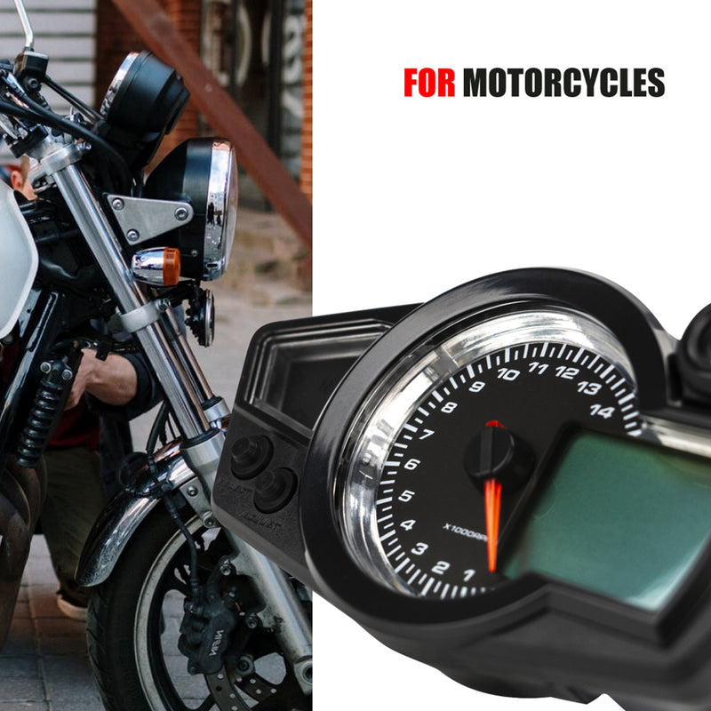 Tachometer Motorcycle Universal Digital Lcd 1-6 Gear Odometer Speedometer Generic