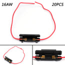 6*30mm Glass Tube Fuse Holder Flip Cover 16AWG Wire Cable Fuses Box Motorcycle