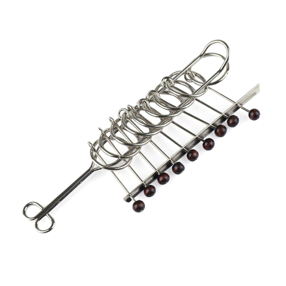 Traditional Brain Teaser Classical Metal Chinese 9 Linked Rings Puzzle