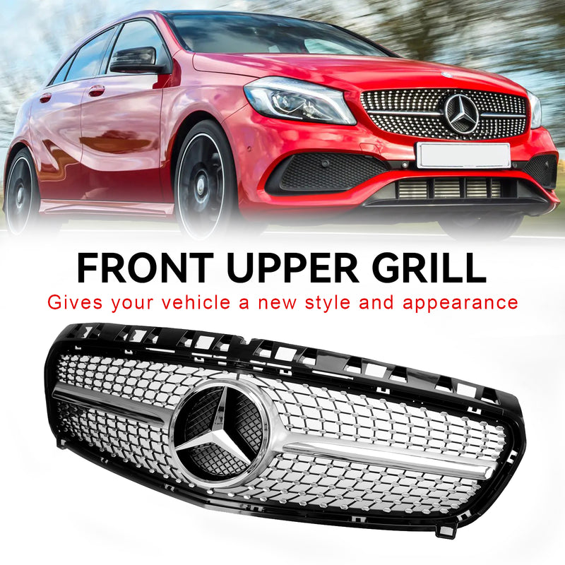 Mercedes Benz A CLASS W176 2013-2015 Front Bumper Grille Grill Black/Chrome