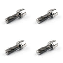 M5x16mm Titanium Ti Bolts Allex Hex Bike Stem Tapered Head Screw + Washer 4pcs T