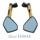 Universal CNC Aluminum Motorcycle Handlebar Rear View Mirrors Blue Anti-glare Mirror for Honda for Yamaha for Suzuki Generic