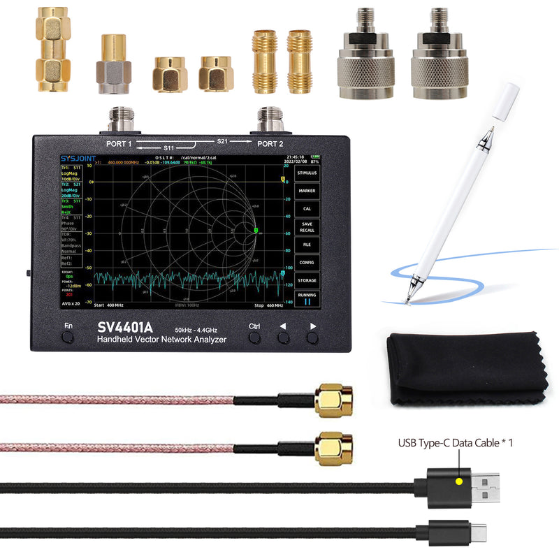 SV4401A 50KHz-4.4GHz Vector Network Vector Analyzer 100Db Dynamic NanoVNA