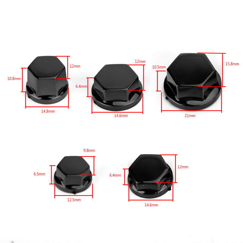 30pcs Motorcycle ABS Plastic Hexagon Socket Screw Covers Bolt Nut Cap Cover Generic