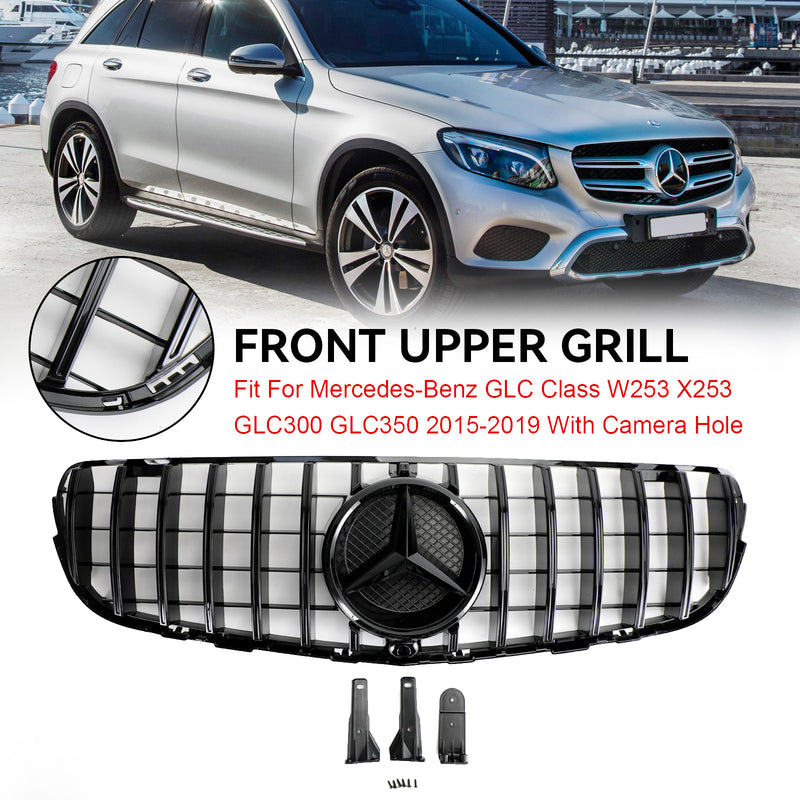 Mercedes Benz GLC X253 C253 2015-2019 Front Bumper Grille Grill  Gloss Black