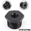 New 1/2-28 To 3/4 NPT Oil Filter Threaded Adapter Stronger Than Aluminum Black