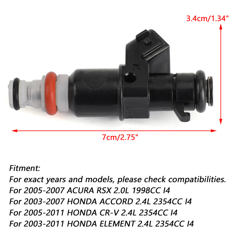 4PCS Fuel Injectors For 2003-2007 Honda Accord 2.4L 16450RAAA01 16450-RAA-A01 Generic