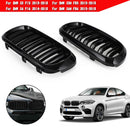 Gloss Black Dual Front Kidney Grille Fit BMW X5M F85 X6M F86 X5 F15 X6 F16 13-18 Generic