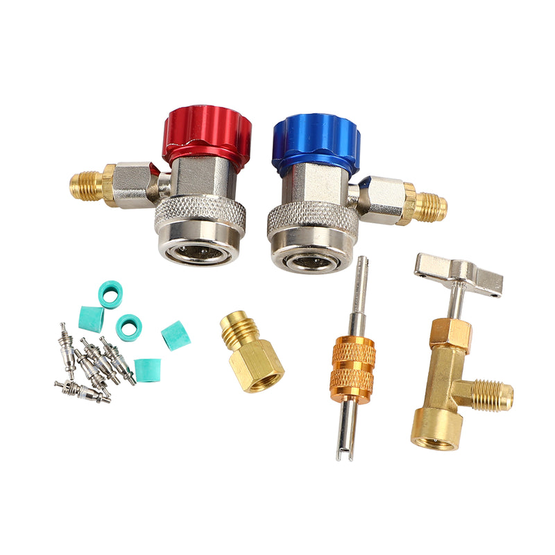 Ac R134A Adapters Quick Couplers With Can Tap Valve Kit Adjustable R134A Adapte