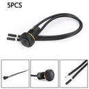 5Pcs Waterproof Push Button Switch Self-Locking Industrial Grade w/Wire Black