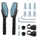 Universal CNC Aluminum Motorcycle Handlebar Rear View Mirrors Blue Anti-glare Mirror for Honda for Yamaha for Suzuki Generic