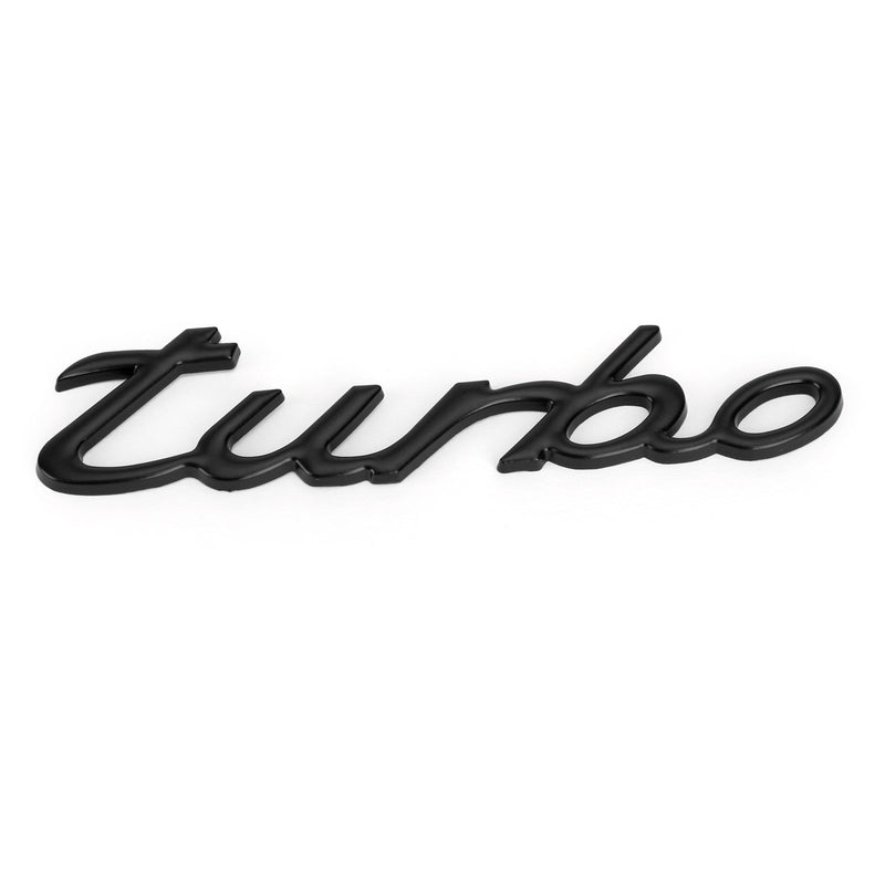 3D Car Sticker Plating Metal Turbo Logo Emblem Badge Decal Black Generic