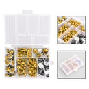 158pcs Motorcycle Sportbike Windscreen Fairing Bolt Kit Fastener Clip Screw Gold