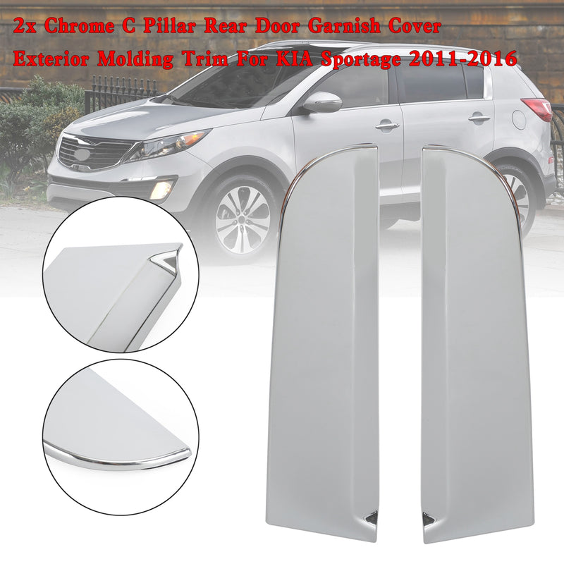 2x C Pillar Rear Door Garnish Cover Exterior Molding Trim For KIA Sportage 11-16
