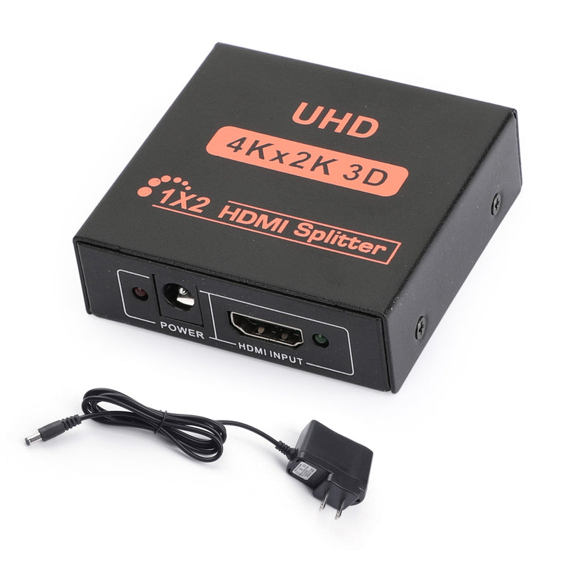 Full HD Dual Display Switcher 4K Splitter HD 1080p HDMI 1X2 Port UHD for HDTV DVD PS3 Xbox US Plug