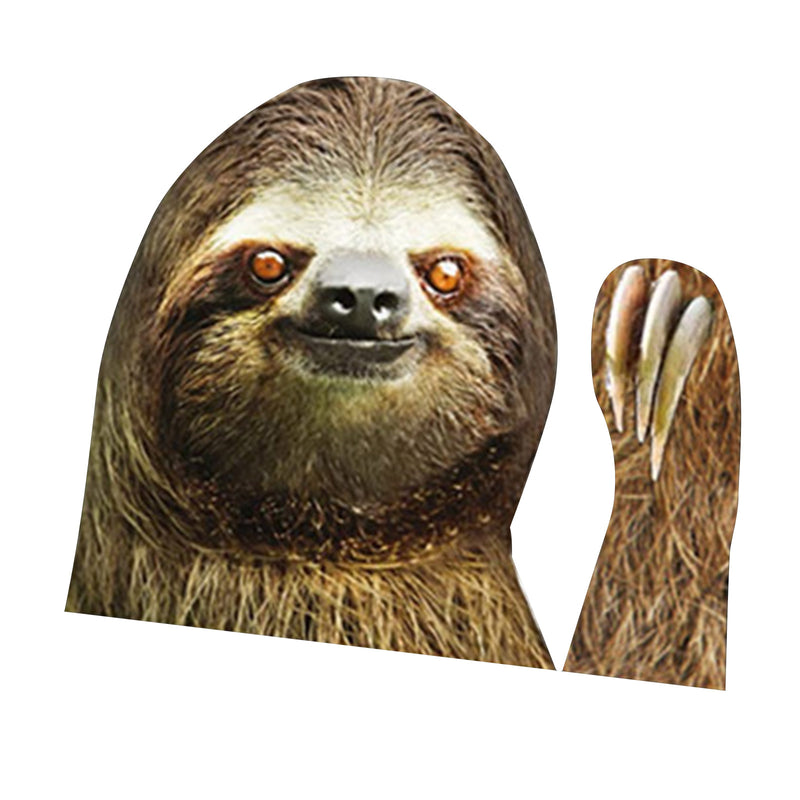 Car Window Sticker Person Size Passenger Side Right Sloth Waving Funny Universal Generic