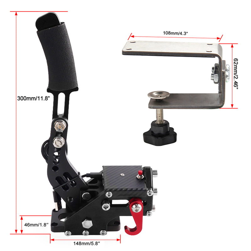 14Bit PS4/PS5 USB Handbrake Kits for Racing Games Steering Wheel Stand G29 Black