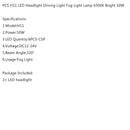 2PCS LED Headlight Driving Light Fog Light Lamp 6500K Bright 50W Generic