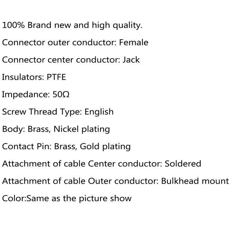 10Pcs Connector BNC Female Jack Bulkhead Solder Panel Mount Straight