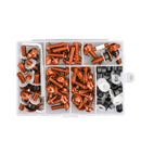 158x Motorbike Orange Fastener Clip Screw Kit Windscreen Fairing Bolt Universal Generic