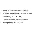 5x Headset Earpiece Earphone 2 Pin Mic For Baofeng Walkie Radio UV 5R BF 888s