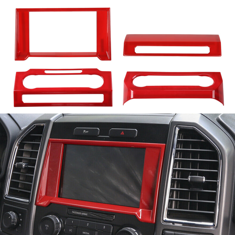Red Silver Central Control Air Condition Navigation Warning Light Panel For Ford F150 Generic