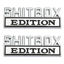 2pc Shitbox Edition Emblem Decal Badges Stickers For Ford Chevr Car Truck