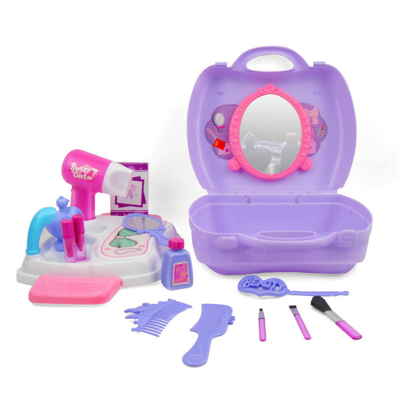 21Pcs Pretend Play Cosmetic Set Kit Beauty Toys Makeup Toy for Little Girls Kids