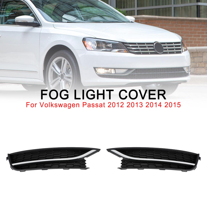 2PCS VW Passat 2012-2015 Front Driving Fog Light Cover Black/Chrome