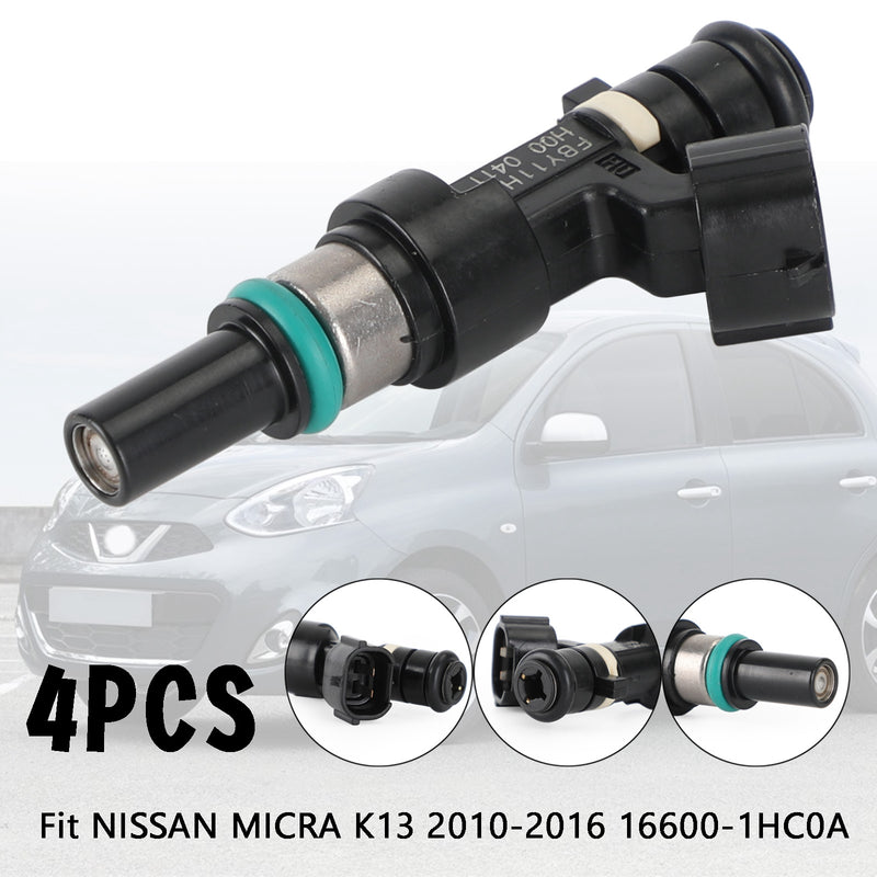 4PCS Fuel Injectors FBY11H0 FBY1010 Fit NISSAN MICRA K13 2010-2016 16600-1HC0A Generic