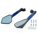 Universal CNC Aluminum Motorcycle Handlebar Rear View Mirrors Blue Anti-glare Mirror for Honda for Yamaha for Suzuki Generic