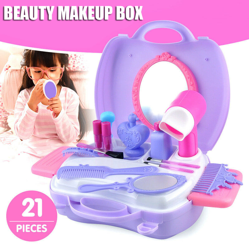 Makeup Toy for Little Girls Kids 21Pcs Pretend Play Cosmetic Set Kit Beauty Toys