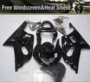 Fairing Injection Plastic Kit Glossy Black Fit For Suzuki GSXR600/750 2001-2003 Generic
