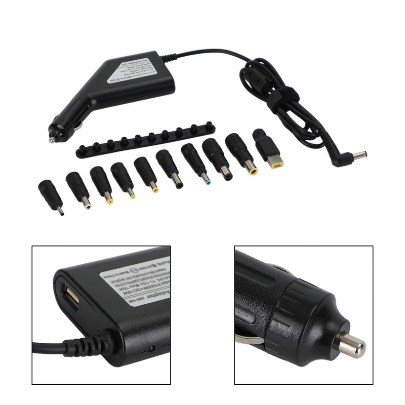 Universal PD65W + QC18W 11-15V Type C Laptop Car Charger Power Supply Adapter