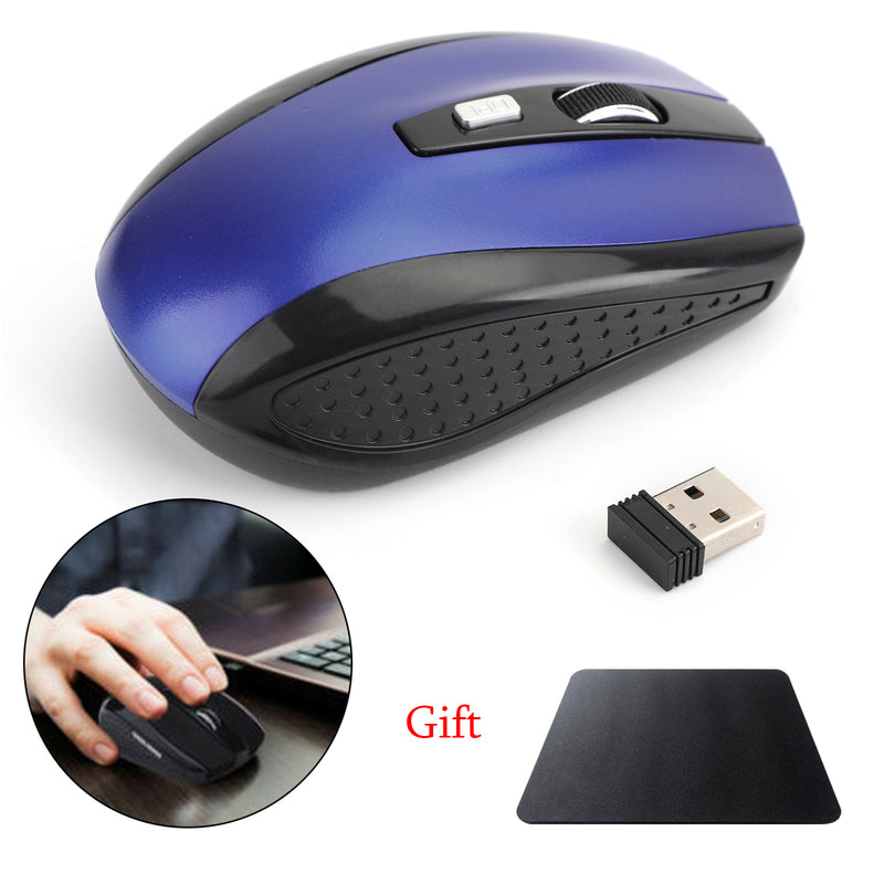 2.4GHz Wireless Cordless Optical DPI Mouse Mice With Pad for PC Laptop
