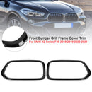 2018-2023 BMW X2 Series F39 Gloss Black Front Bumper Grill Frame Cover Trim