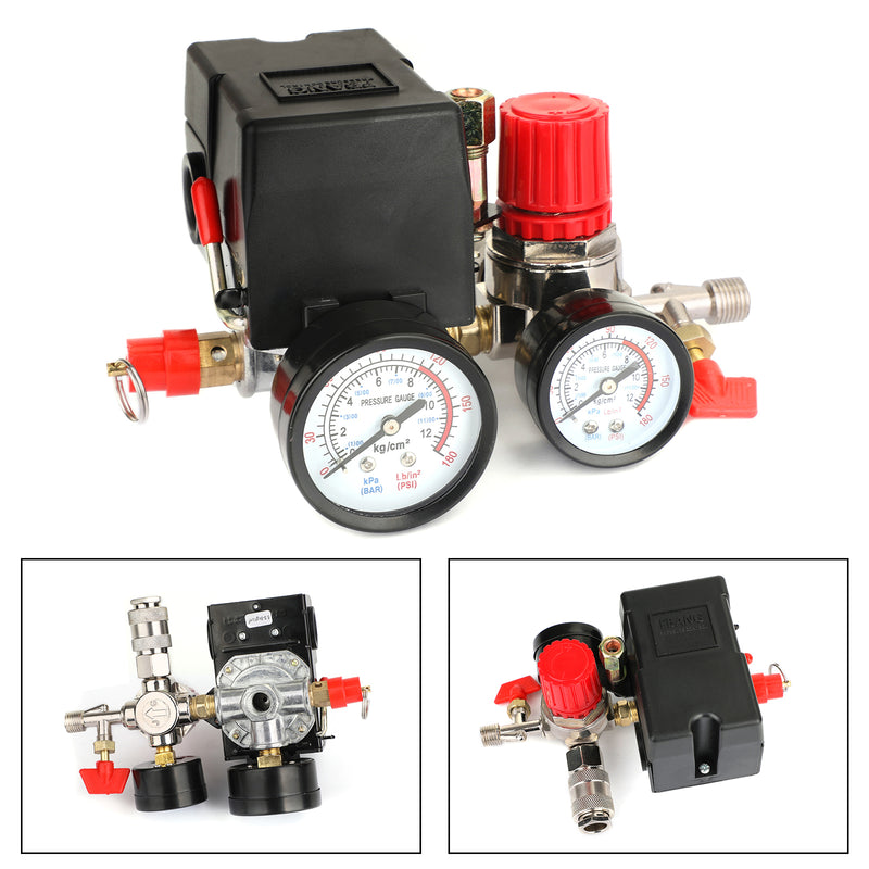 Universal Air Compressor Pressure Control Switch Manifold Regulator Fitting