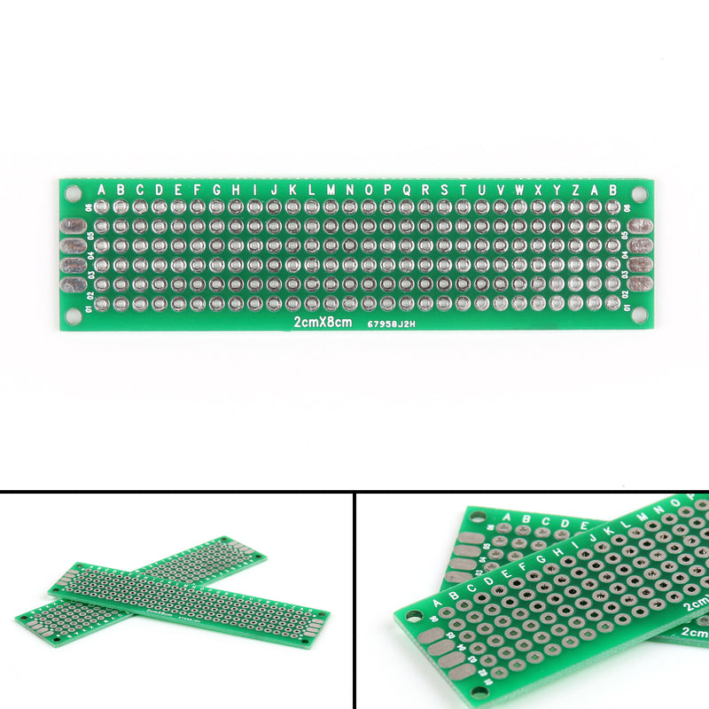 20x Double Side 2x8cm Prototype PCB Board Universal Printed Circuit Board 1.6mm
