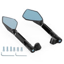 Universal CNC Aluminum Motorcycle Handlebar Rear View Mirrors Blue Anti-glare Mirror for Honda for Yamaha for Suzuki Generic