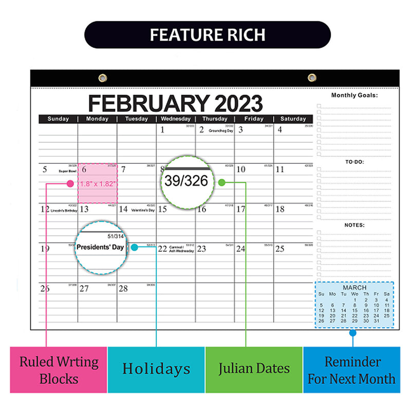 2023.1-2024.6 Calendar Brownline Home Office Monthly Desk Pad Calendar