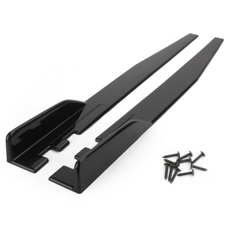 Pair 120cm Car Gloss Black Side Skirts Rocker Splitters Diffuser Winglet Wings Generic