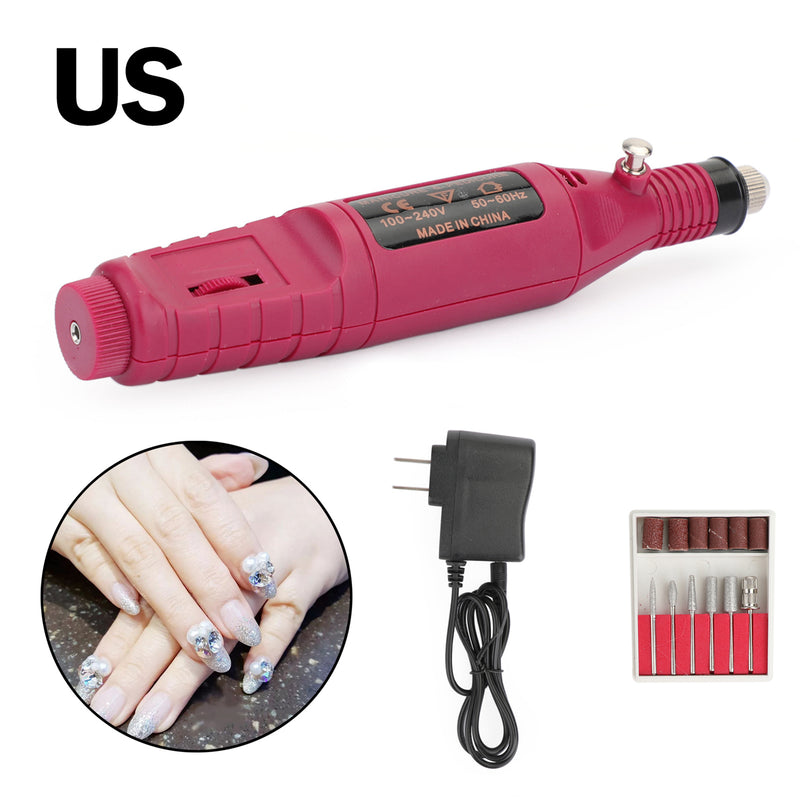 Electric Nail File Art Drill File Acrylic Manicure Pedicure Portable Machine Kit