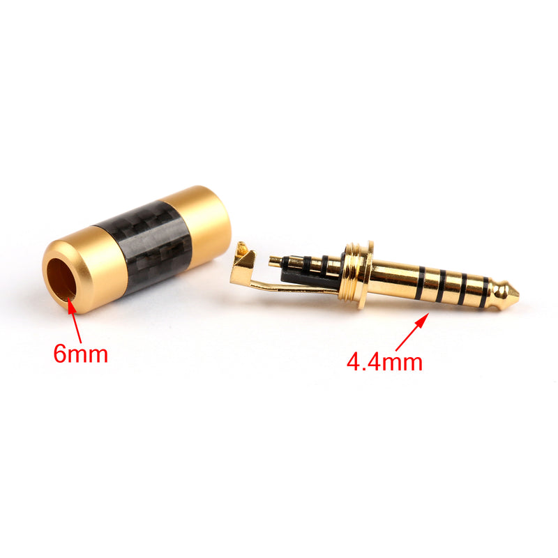 4Pcs 4.4mm Headphone Plug Carbon Fiber Adapter For Sony NW-WM1Z NW-WM1A Gold